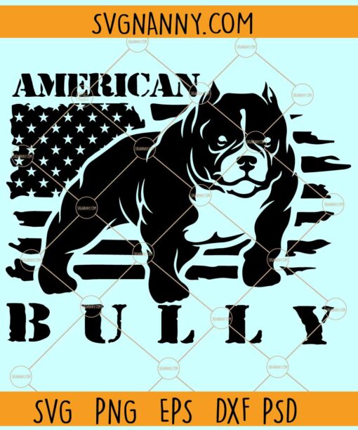 American bully SVG, American Flag Bully Svg, American bully Pitbull SVG
