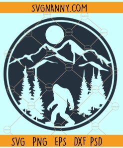 Bigfoot mountain SVG, Bigfoot SVG, Bigfoot in forest SVG, Sasquatch svg, Yeti Svg