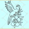 Bird on flower SVG, Love Birds SVG, Floral bird SVG, flower bird svg, flower svg
