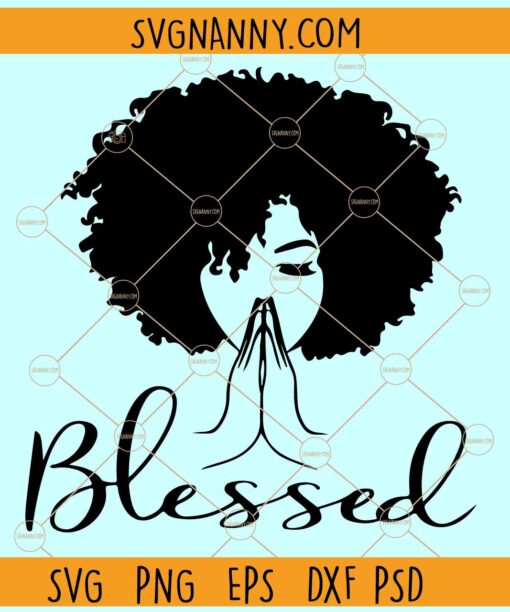 Black woman praying SVG, Black Woman svg, Praying woman svg, afro svg, african american svg