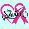 Breast Cancer Survivor Svg, Heart Pink Cancer Ribbon SVG, Cancer Survivor Svg, Breast cancer Svg