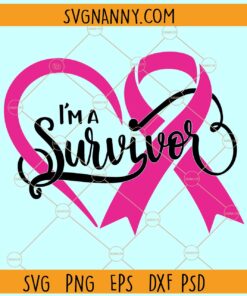 Breast Cancer Survivor Svg, Heart Pink Cancer Ribbon SVG, Cancer Survivor Svg, Breast cancer Svg