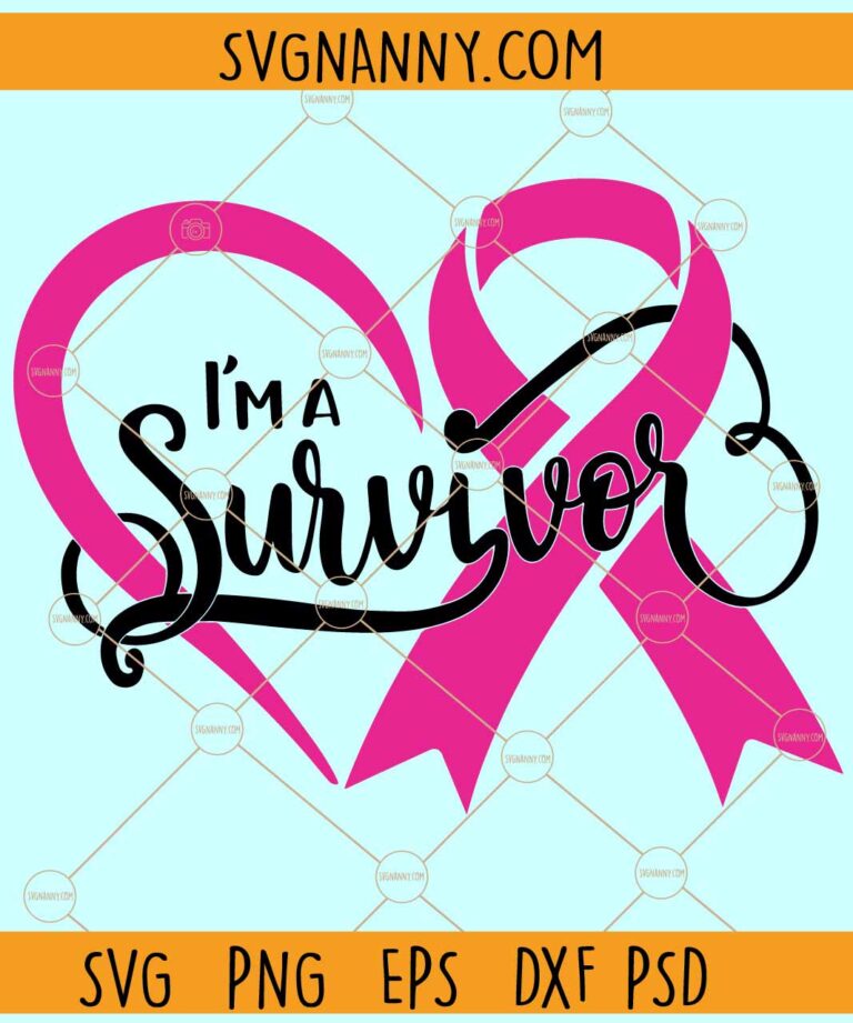 Breast Cancer Survivor Svg, Heart Pink Cancer Ribbon SVG, Cancer ...