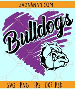 Bulldogs Scribble Heart SVG, Scribble Heart Bulldogs SVG, Bulldogs Love SVG