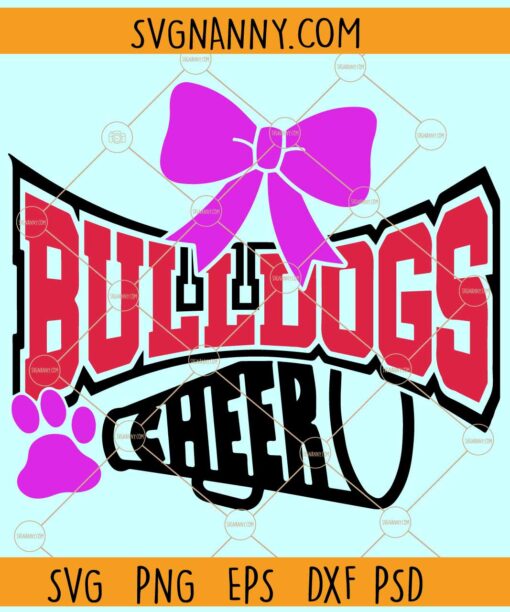 Bulldogs cheerleading SVG, Cheerleader svg, Bulldog Cheerleader SVG, Bulldogs Cheer Mascot SVG