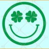 Clover smiley face svg, Lucky Smiley Face Svg, Shamrock Smiley Face, Shamrock SVG