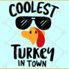 Coolest Turkey SVG, ,Boys Thanksgiving Svg, Cute Turkey Svg, Thanksgiving Svg