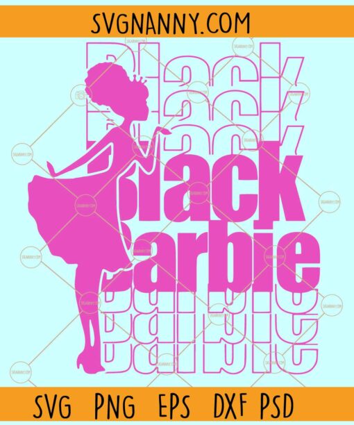 Cute Black Barbie SVG, Afro Barbie SVG, Black woman SVG, Afro Barbie Girl SVG
