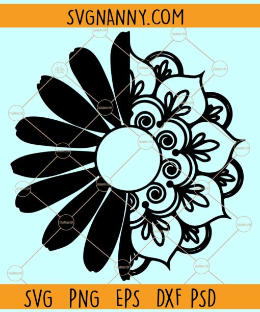 Daisy flower mandala SVG, Flower Mandala svg, Daisy mandala Svg, Mandala Svg