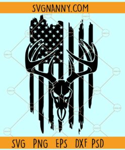 Dear skull flag SVG, US Hunting Svg, US Hunter Svg, Deer Hunting Svg