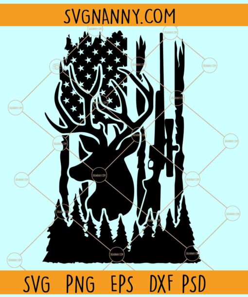 Deer hunting flag SVG, US Flag Deer hunting Svg, Deer Hunting PNG, US Hunting Svg