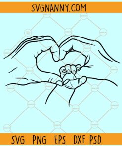 Family Hands Heart SVG, Parents and Kids Hands SVG, Family Hands Svg