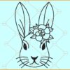 Floral easter bunny svg, Easter Bunny Svg, Bunny Flower Svg, Happy Easter Svg