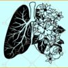 Floral lungs svg, Healthy Lungs Svg, Lungs svg, Floral Lungs Clipart SVG