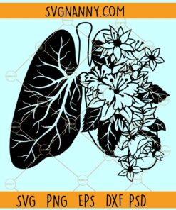 Floral lungs svg, Healthy Lungs Svg, Lungs svg, Floral Lungs Clipart SVG
