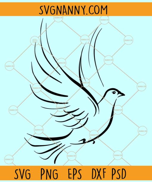 Flying dove SVG, Flying Dove Silhouette SVG, Dove SVG, Dove flying SVG