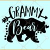 Grammy bear SVG, Grammy Bear Silhouette SVG, Grandma Bear SVG