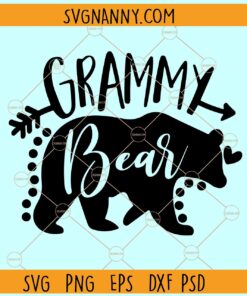 Grammy bear SVG, Grammy Bear Silhouette SVG, Grandma Bear SVG