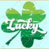 Grunge lucky leaf svg, Clover Leaf SVG, St. Patrick’s Day Svg, Lucky SVG