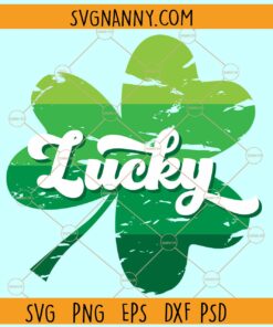 Grunge lucky leaf svg, Clover Leaf SVG, St. Patrick’s Day Svg, Lucky SVG