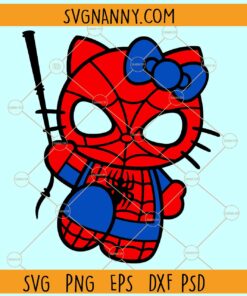 Hello kitty Spiderman SVG, Funny Spider Kitty SVG, Avengers Hero SVG, Hello Kitty Superhero SVG