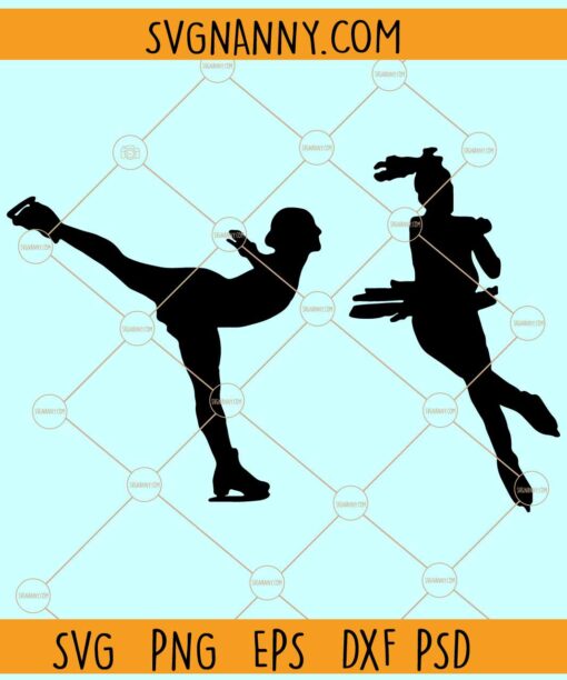 Ice skating SVG, Ice Skating Silhouette SVG, Ice skating female silhouette SVG