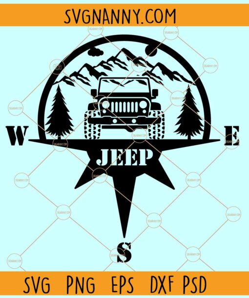 Jeep compass SVG, Off Road Car Svg, Off Road Mountain Svg