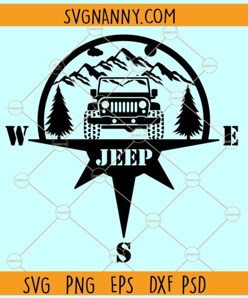 Jeep Compass Vector File Jeep Compass SVG, Off Road Car Svg, Off Road Mountain Svg