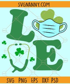 Love nurse shamrock svg, Nurse St. Patrick’s Day SVG, Shamrock svg