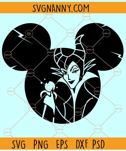 Maleficent Mickey Ears SVG, Maleficent Mouse Ears SVG, Disney Décor SVG