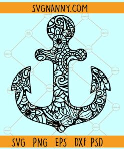 Mandala anchor svg, Anchor Mandala SVG, Anchor Zentangle SVG