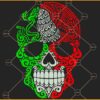 Mexico Skull SVG, Calavera Mexicana con Aguila svg, Mexican Skull Flag svg
