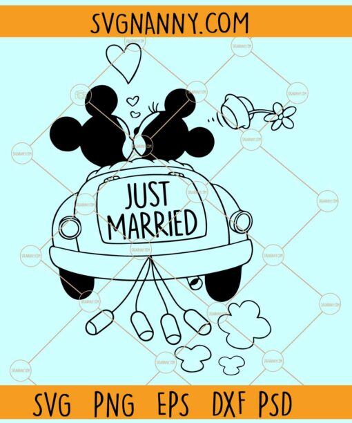Mickey just married SVG, Mickey and Minnie Just Married SVG, Happily Ever After Love SVG