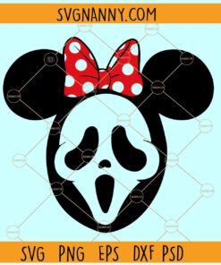 Minnie Ghost face SVG, Minnie Head Ghost Face SVG, Minnie Mouse Halloween SVG