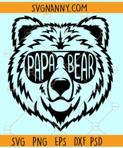 Papa bear face SVG, Papa Bear Svg, Papa Bear Face clipart SVG, Bear With Glasses Svg