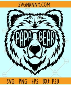 Papa bear face SVG, Papa Bear Svg, Papa Bear Face clipart SVG, Bear With Glasses Svg