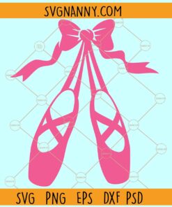 Pink ballet shoes with bow svg, Ballet Shoes Svg, Ballet Svg, Ballet Shoes Clipart SVG