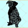 Pitbull dog mandala svg, Mandala Pit Bull SVG, Zentangle Pit Bull svg