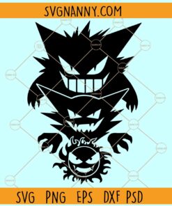 Pokemon Ghostly Trio SVG, Gastly Evolution Svg, Ghostly Trio SVG