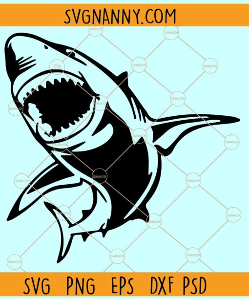Shark SVG, White Shark Silhouette SVG, Shark Silhouette SVG