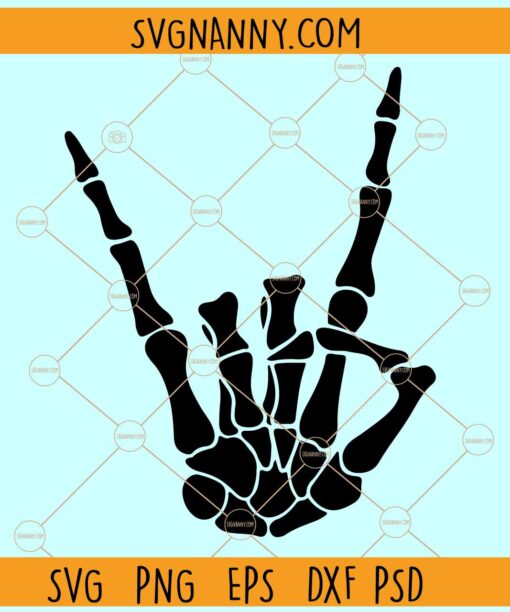 Skeleton rock hand Symbol SVG, Skeleton Rock Hand Svg, Rock and Roll Svg