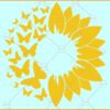 Sunflower butterfly SVG, Sunflower monogram SVG, Sunflower svg