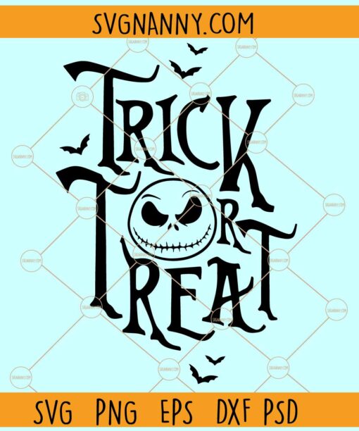 Trick Or Treat Jack Skellington SVG, Trick or Treat SVG, Jack Skellington SVG, Jack Skellington Halloween SVG
