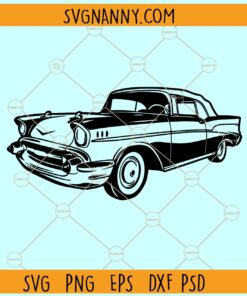 Vintage 1957 Chevrolet SVG, Chevy Bel Air classic car vehicle SVG, Chevrolet Bel Air 1957 Car SVG