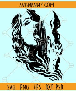 Woman Licking Handgun SVG, Gangster Woman Licking Gun SVG, Street Gangsta SVG