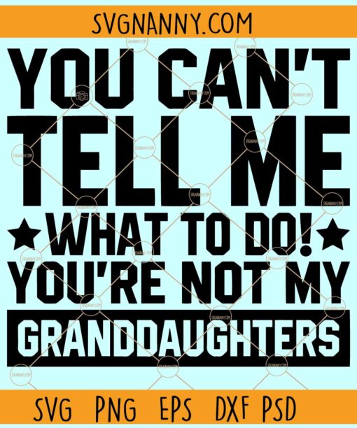 You Cant Tell Me What To Do You're Not My Granddaughters SVG, Funny Grandparent Quote Svg