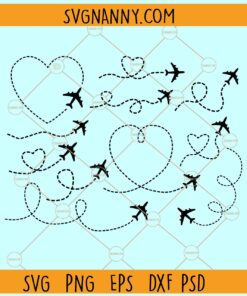 Airplane path bundle SVG, Plane route SVG, Travel svg, Love travel, vacation trip SVG