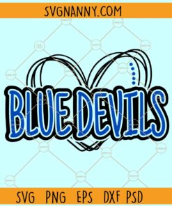 Blue Devils heart SVG, Duke Blue Devils SVG, Blue Devils Football SVG