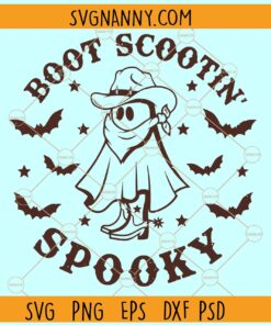 Boot Scoot Spooky SVG Western Ghost SVG, Cute Ghost Halloween SVG