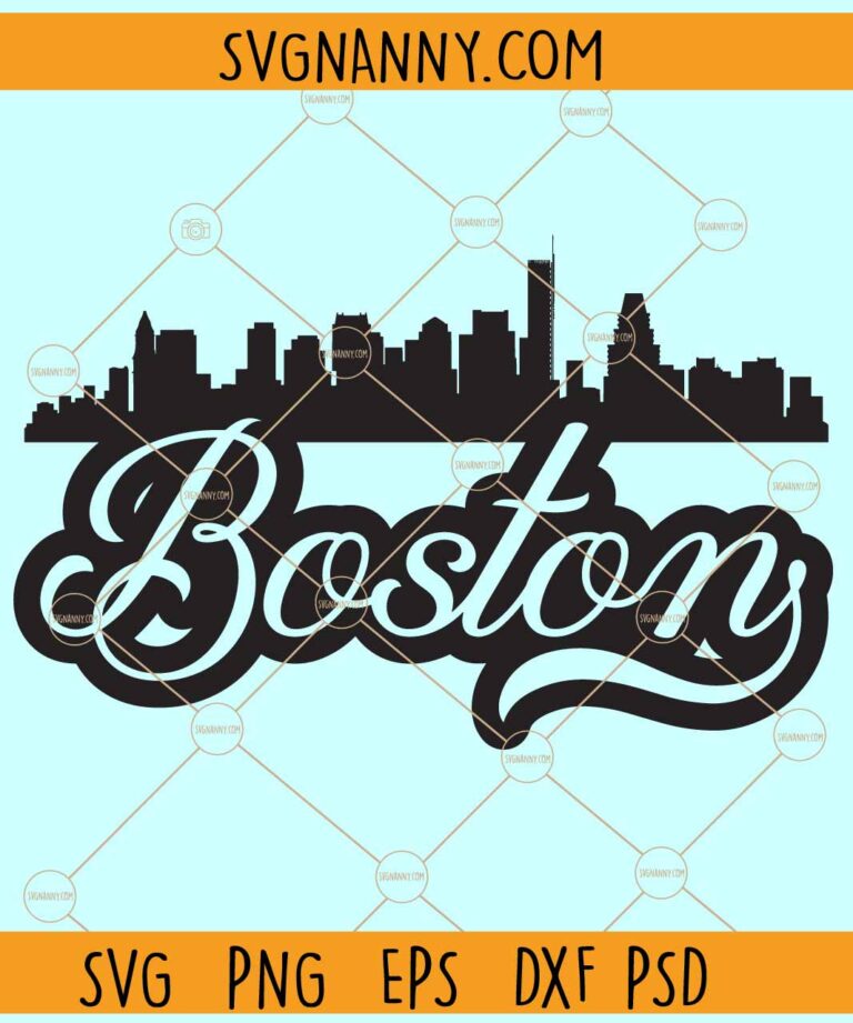 Boston City Skyline SVG, Boston Massachusetts SVG, Skyline Outline SVG